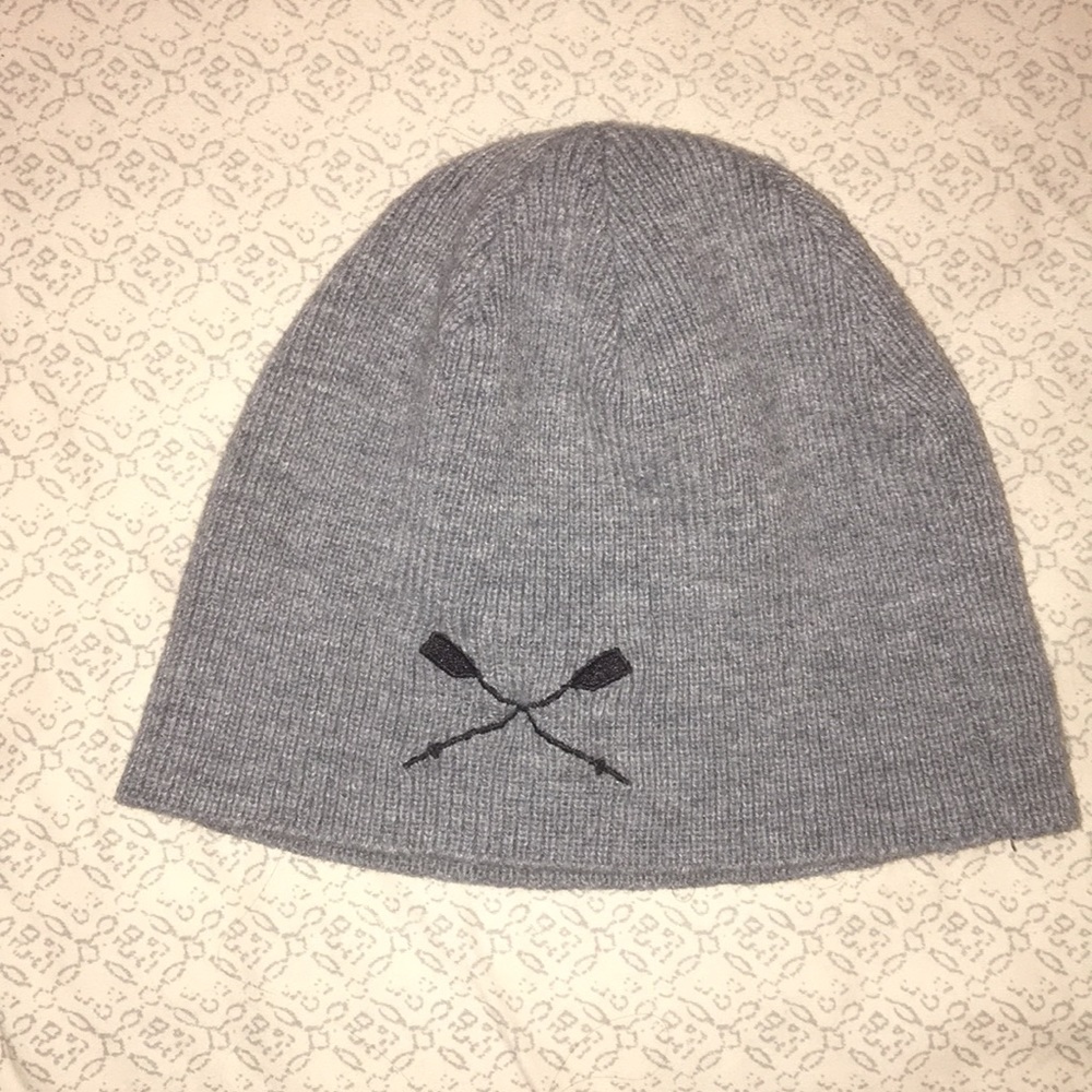 Heather Gray Knit Beanie Rowing / Crew Emblem